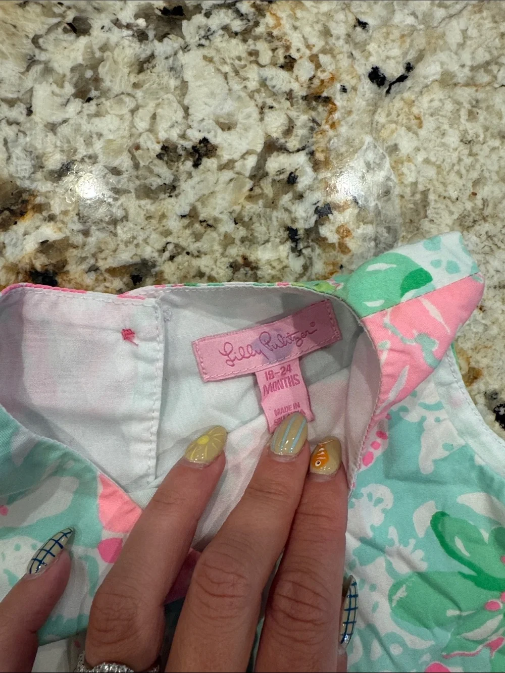 Lilly Pulitzer Pink & Mint Floral Baby Dress with Bloomers